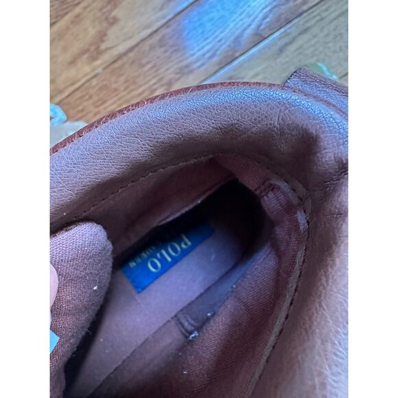 Polo Ralph Lauren Shoes Tavis Brown Leather High Top Sneakers Boots Men Size - Picture 15 of 16